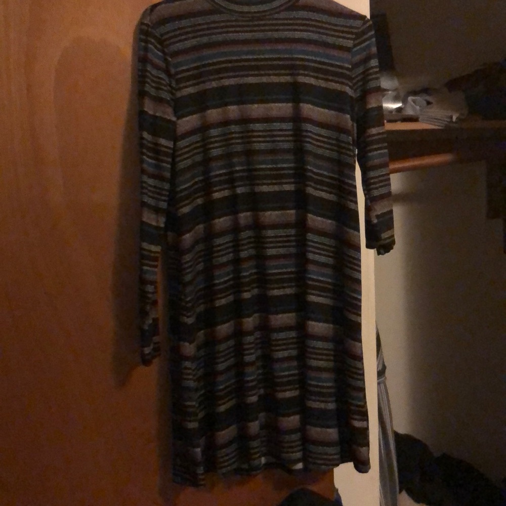 Stripped long sleeve dress